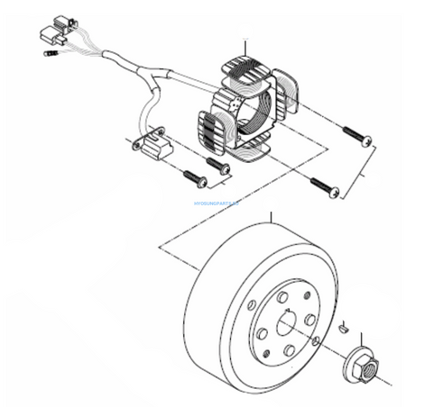 Hyosung Magneto Assembly Ez100 Te100 Sf100 - Free Shipping Hyosung Parts Eu