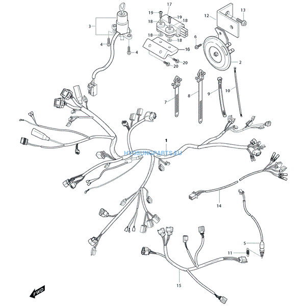 Hyosung Parts EU - Hyosung Wiring Harness EFI GV650