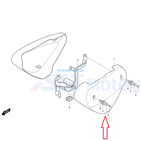 Hyosung Classic Cover Left Air Filter Gv650 St7 - Free Shipping Hyosung Parts Eu