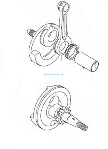 Hyosung Engine Crankshaft Assembly Rx125Sm Rt125D - Free Shipping Hyosung Parts Eu