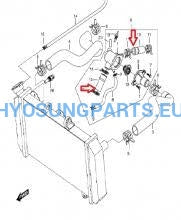 Hyosung Radiator Hose Gt650 Gt650R - Free Shipping Hyosung Parts Eu